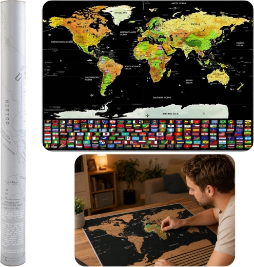Scratch Map of the World – Traveler Poster 82 × 59 cm
