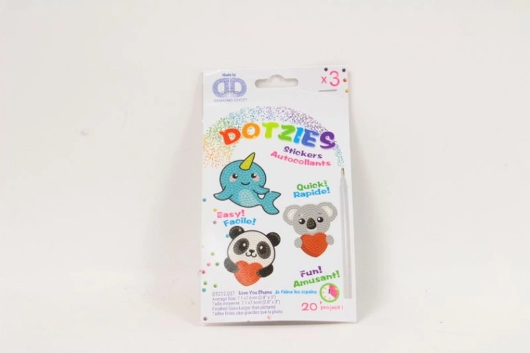 Diamond Dotz Love You Chums – komplet nalepk za diamantno vezenje (3 kosi)