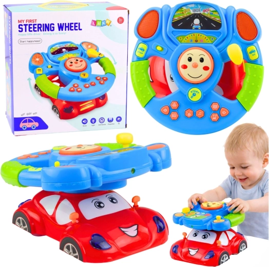 Interaktivni izobraževalni volan za otroke z glasbo, LED in projektorjem