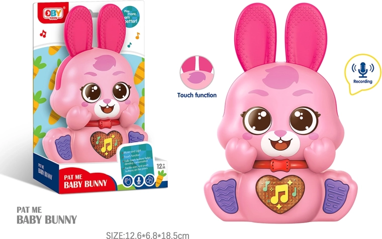 Interaktivni ponavljajoči zajček s svetlobnimi in zvočnimi učinki 12 cm