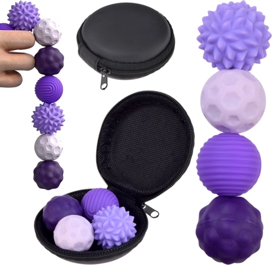 Magnetne antistresne senzorične žogice fidget (4 kosi) s etuijem