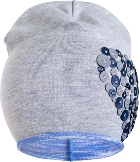 Pomladna kapica New Baby srček sivo-vijolična