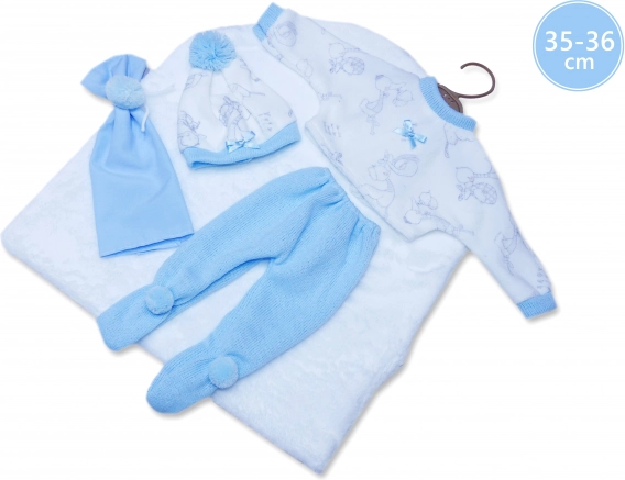 Llorens oblačilo za punčko New Born 35–36 cm, 3-delni komplet z odejico