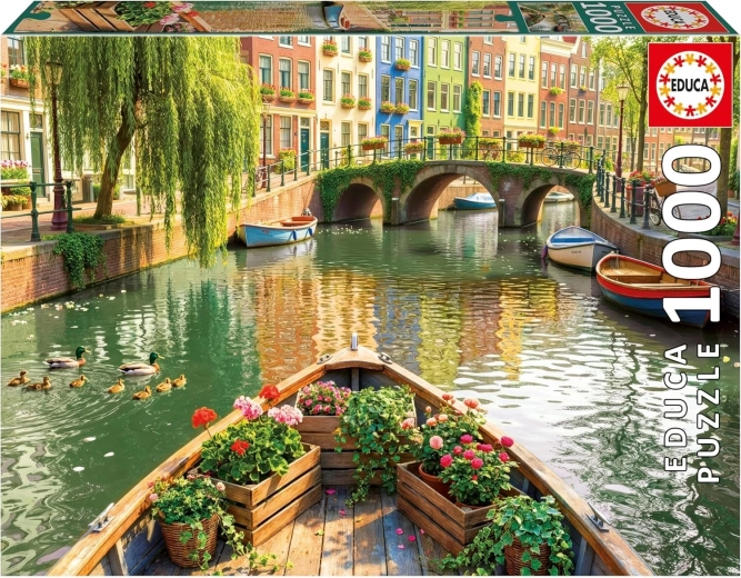 Educa puzzle Plovba z ladjo po Amsterdamu 1000 kosov