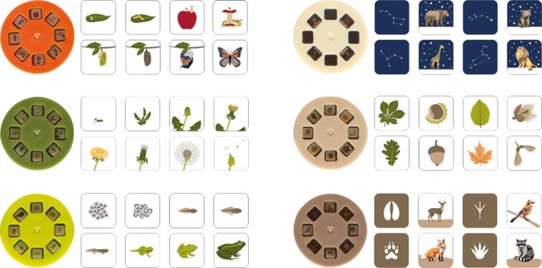 Šest zamenljivih izobraževalnih ploščkov