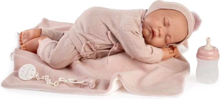 Antonio Juan Luna sleeping realistic baby doll with soft fabric body 42 cm