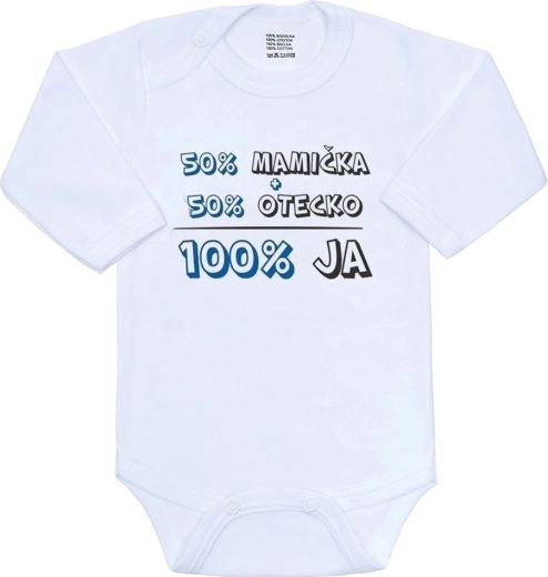 New Baby bodi za dojenčka 50% mamica + 50% očka - 100% jaz moder