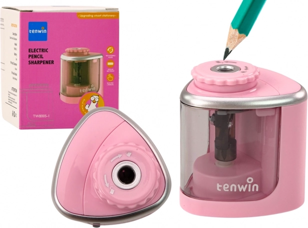 Električni šilček TENWIN za svinčnike in barvice 6–8 mm – roza