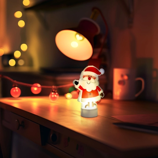 LED božični okras Miklavž s toplo belo svetlobo na baterije