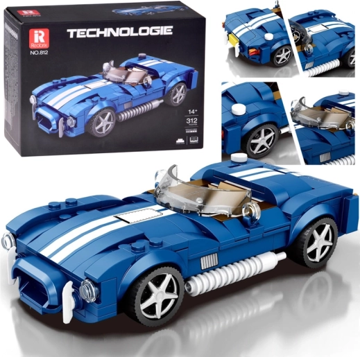 Tehnični seti – modri športni roadster, 312 kosov