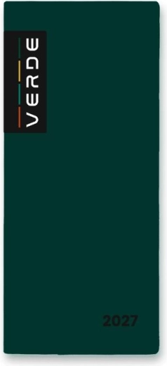 Tedenski planer Verde 2027, zelen, v PVC-ovem ovitku
