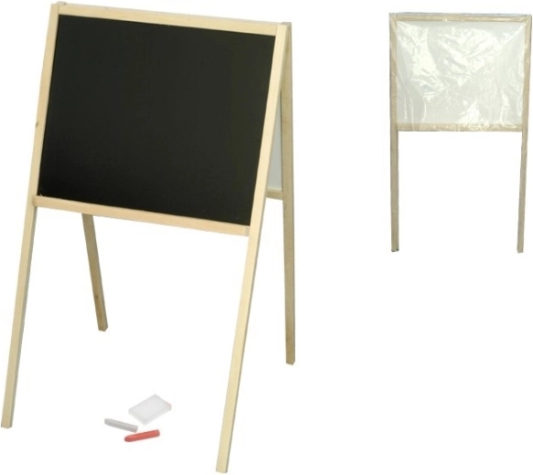 Otroška dvostranska lesena tabla Ačko 82 × 47,5 × 50 cm