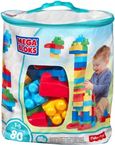 Mega Bloks velika vreča kock – modra (80 kosov)