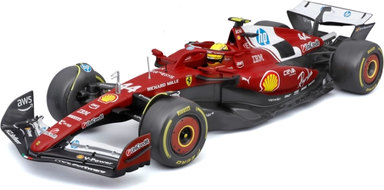 Model Formule 1 Bburago Ferrari SF-25 2025 Lewis Hamilton #44 1:18 s čelado