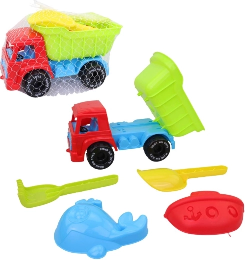 Plastični set za pesek s tovornjakom prekucnikom, 5-delni