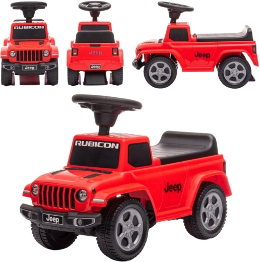 Otroški poganjalec Jeep Rubicon z zvokom, rdeč