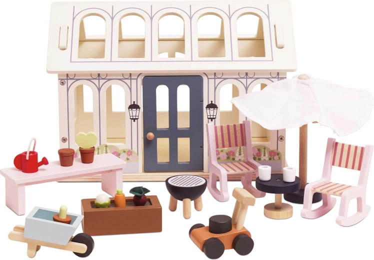 Wooden conservatory for a Le Toy Van dollhouse