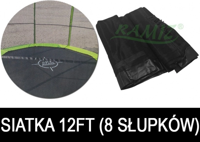 Zaščitna mreža za trampolin SkyRamiz črna 366 cm 8 tunelov za stebričke