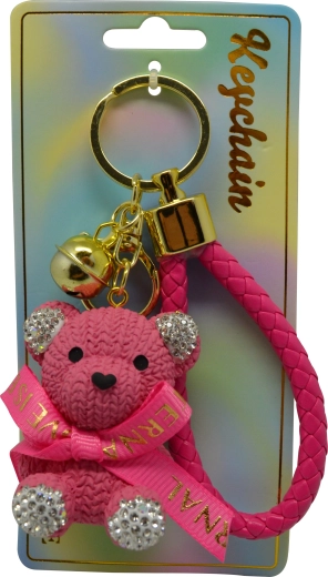 Obesek za ključe rožnati medvedek