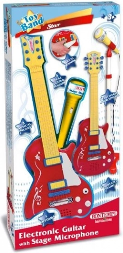 Bontempi rock kitara z nastavljivim mikrofonom na stojalu