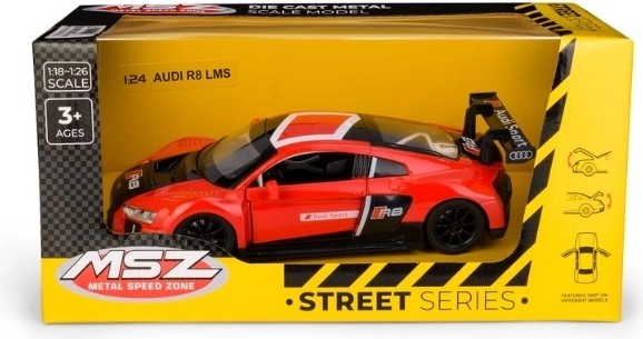 Zbirateljski model Audi R8 LMS v merilu 1:24, rdeč
