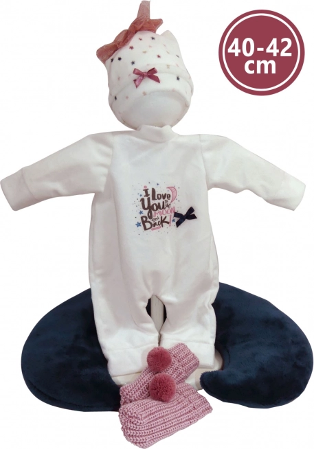 Oblačilo za punčko NEW BORN 40–42 cm, 3-delni set z dojevalno blazino
