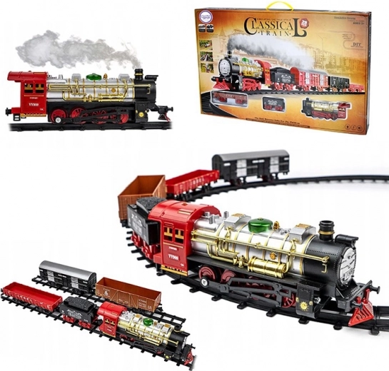 Woopie klasični električni vlak z zvoki, lučmi in dimom – komplet 29 delov