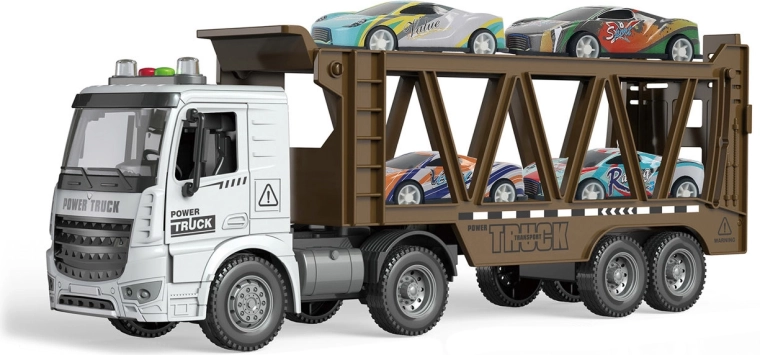 Tractor truck with cars with light and sound effects 38 cm