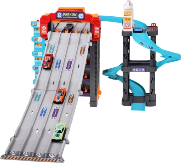 Five-level garage with capacity for up to 65 toy cars