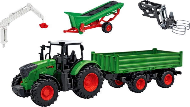 Traktor s prikolico in funkcionalnim transporterjem