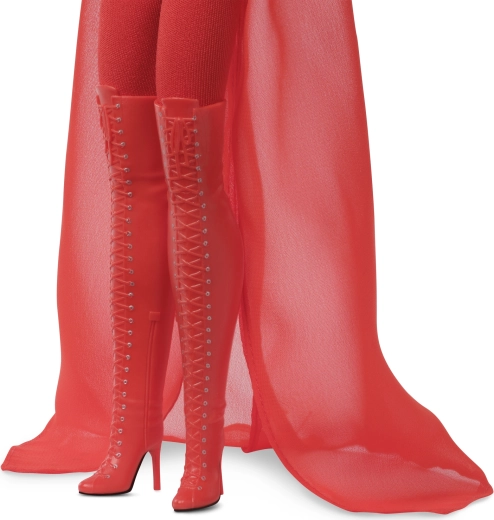 Škornji nad koleni z vezalkami