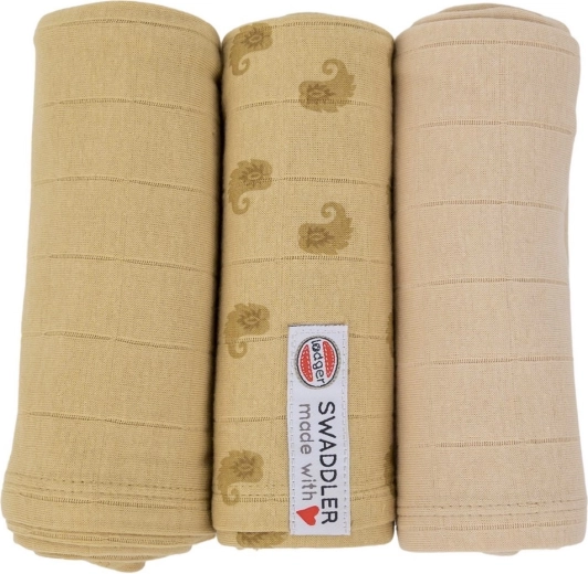 LODGER swaddler Flame tribe komplet 3 kosi 70 × 70 cm sand