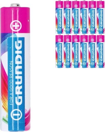Grundig alkaline batteries AAA LR03 1.5 V – set of 12 pcs (clearance sale, expiry 2024)