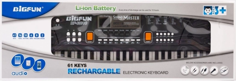 Otroške elektronske klaviature z mikrofonom, 61 tipk, 42 ritmov – 1 kos