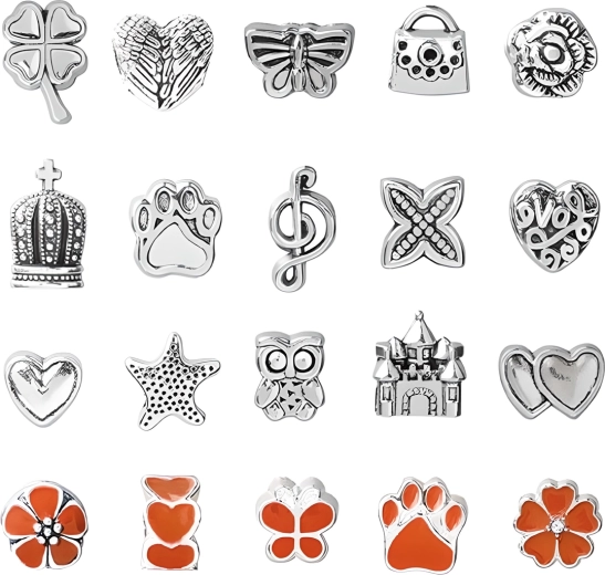 Bogat izbor podrobno izdelanih obeskov (charms)