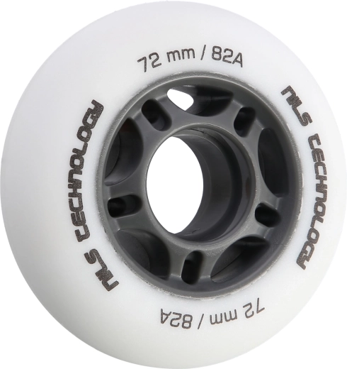 Mat kolesa za inline drsalke NILS Extreme 72 mm 82A, bela, set 4 kos