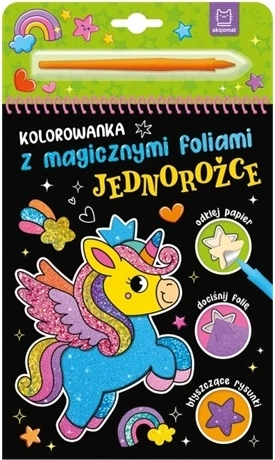 Pobarvanka s čarobnimi folijami Samorogi