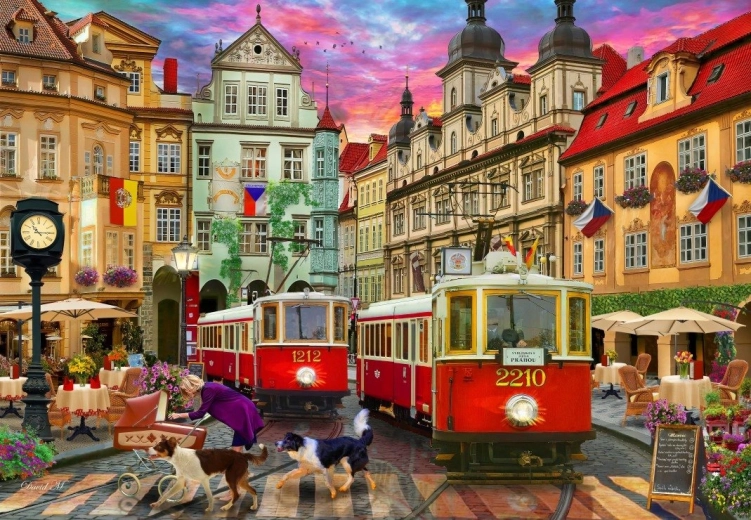 Bluebird sestavljanka Praška tramvaja 1000 koščkov