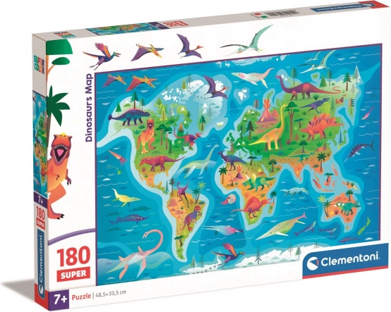 Clementoni puzzle zemljevid dinozavrov 180 kosov