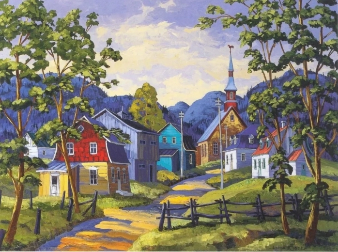 Norimpex diamond painting colorful town in the mountains 30 × 40 cm