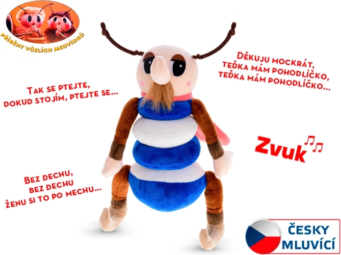 Plišasti Kapljíček iz Zgodb čebeljih medvedkov 32 cm z zvokom
