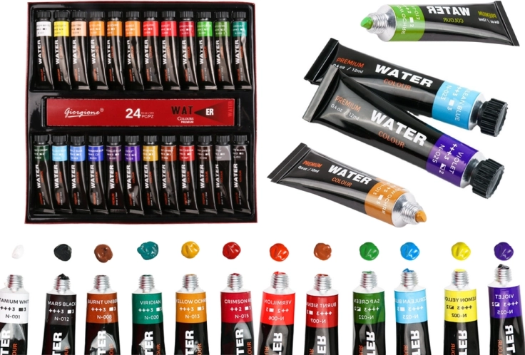 Set akrilnih barv v tubah – 24 barv