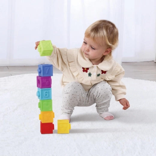 Mehke zložljive kocke za igro, številke in oblike