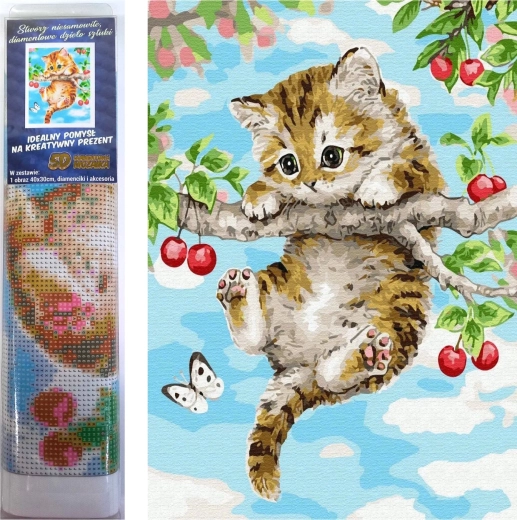 Norimpex diamantno slikanje Mucek na češnji 30x40 cm
