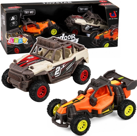 Komplet 2 terenskih buggy vozil s svetlobnimi in zvočnimi učinki 14 cm
