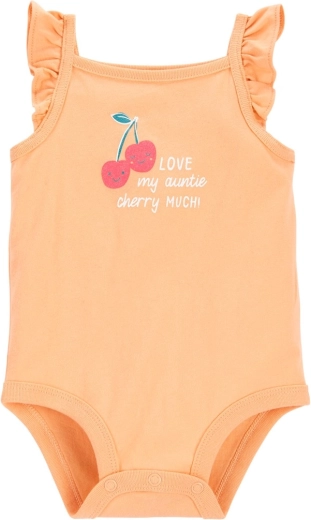 Body na naramnice CARTER'S orange cherry za deklico - 1 kos – 6 m