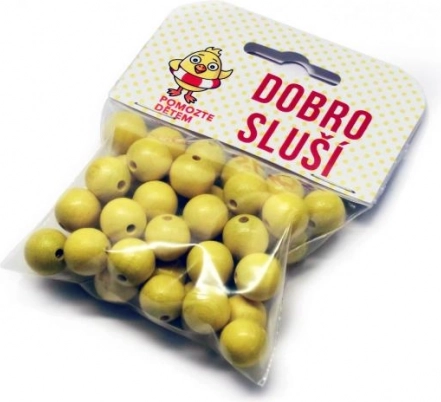 Lesene perlice Piščanček 12 mm – komplet 40 kos