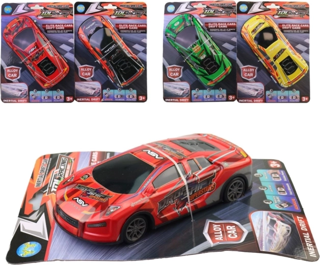 Kovinski dirkalni avtomobilček z inercialnim pogonom za otroke 3+