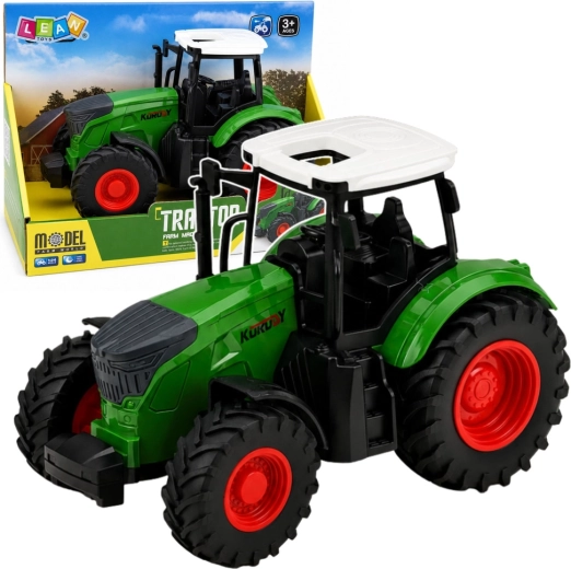 Kmetijski traktor 1:24 z gumijastimi kolesi zeleno-bel
