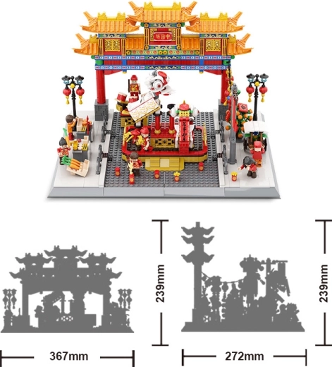 Gradbeni komplet China Town, 1245 delov